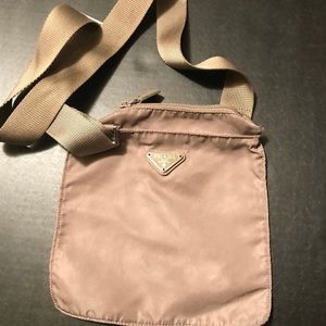 PRADA Nylon Vela Messenger Bag, tan